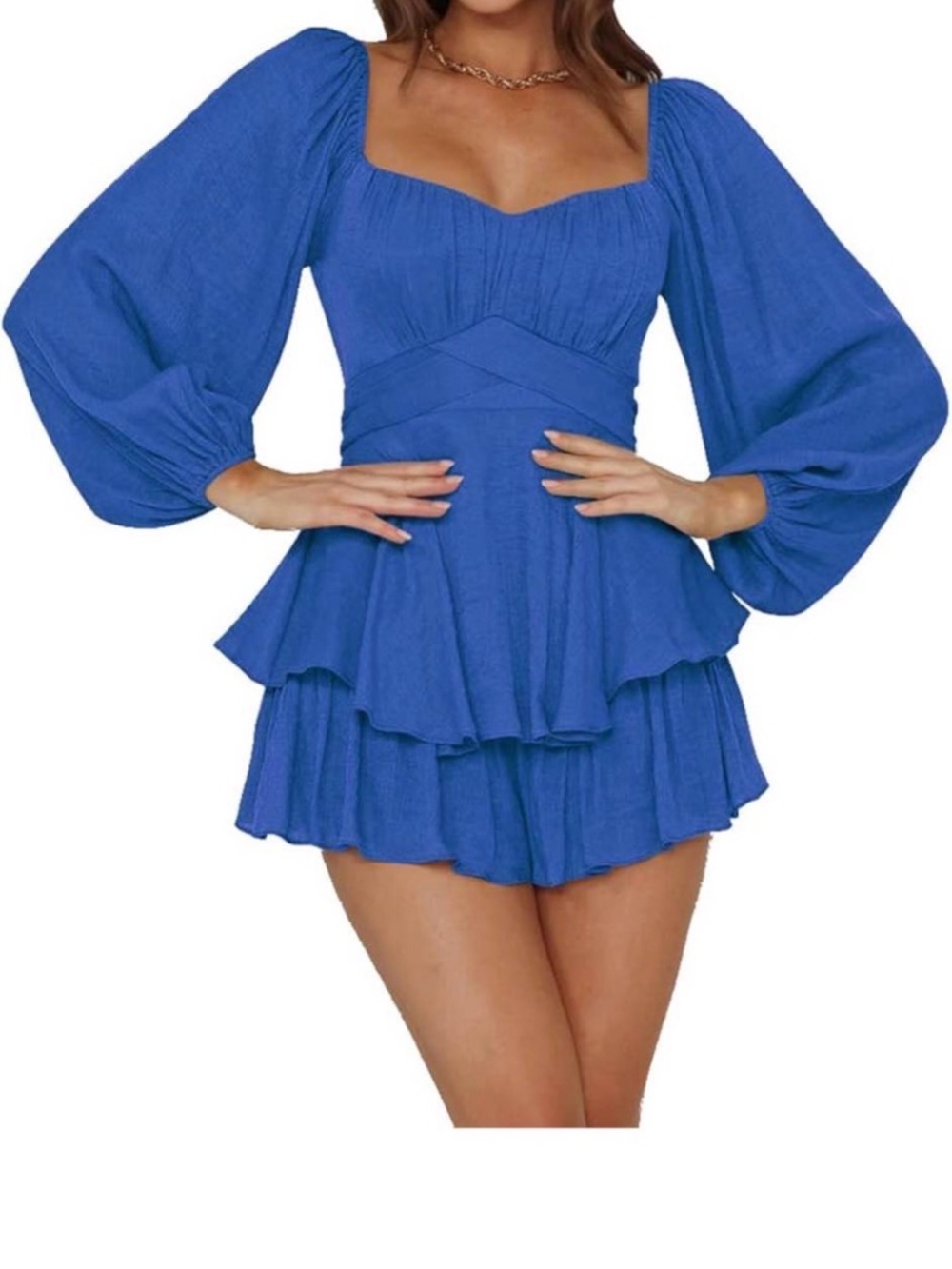 Long-Sleeve Mini Romper